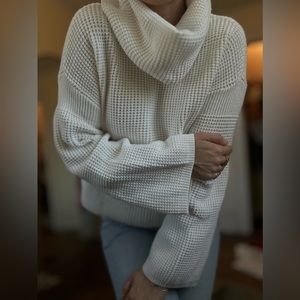 Waffleknit turtleneck